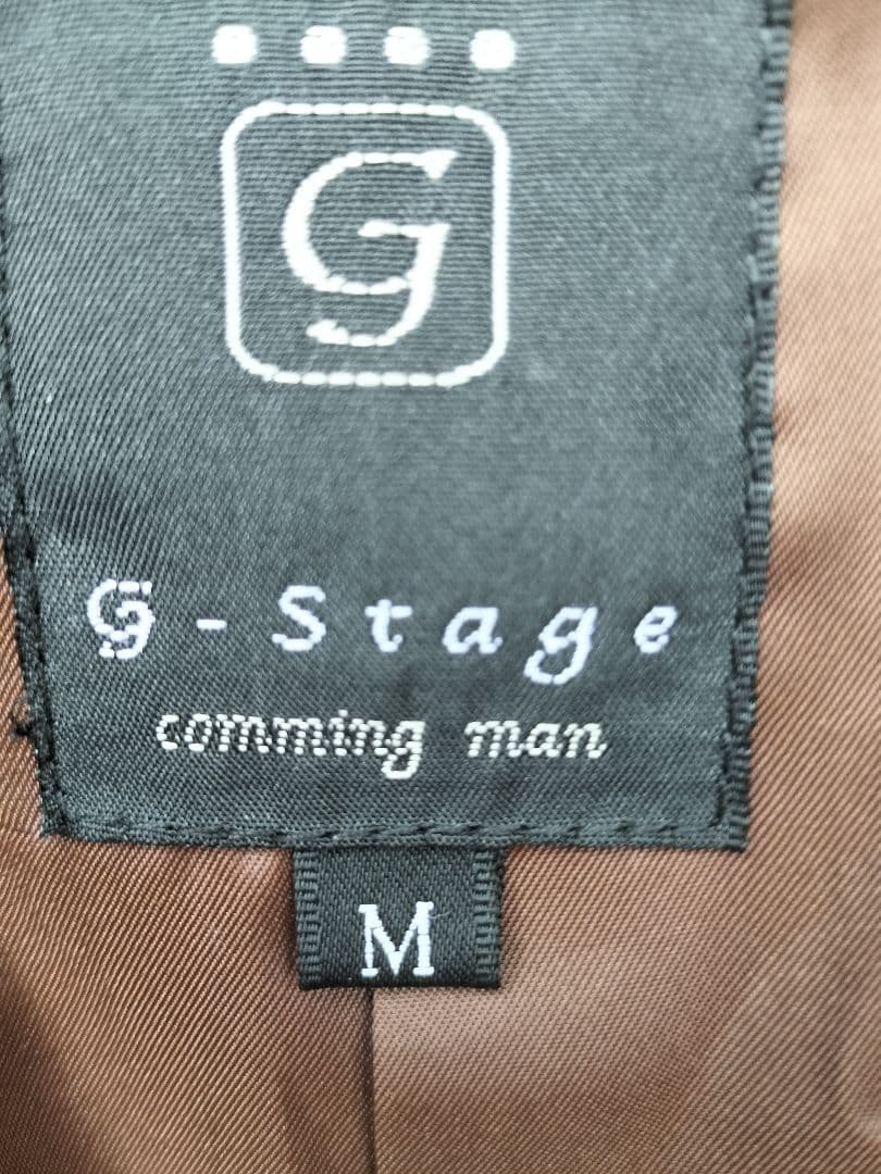 G STAGE 羊革 ラムレザー 本革 ワッペン 刺繍 スタジャン　ブラウンM