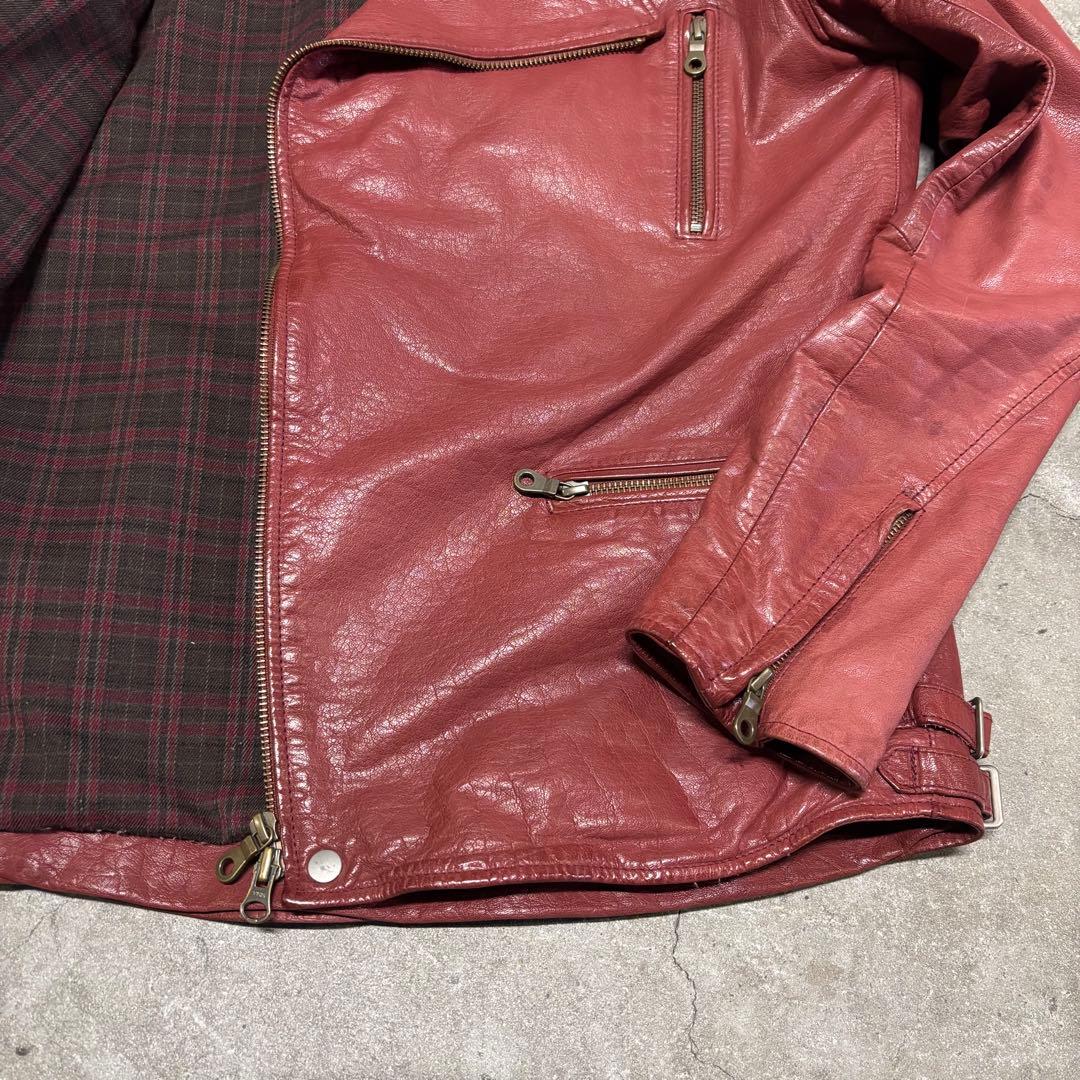 Lui’s ルイス 本革 牛革 赤 ダブルライダース M レザージャケット