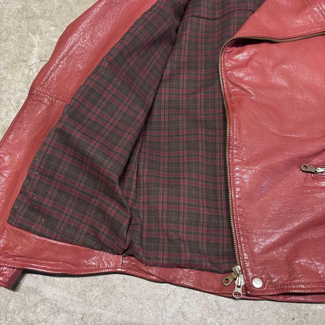 Lui’s ルイス 本革 牛革 赤 ダブルライダース M レザージャケット