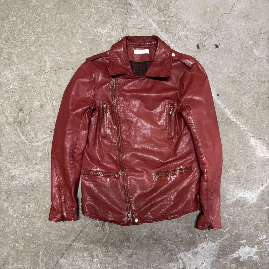 Lui’s ルイス 本革 牛革 赤 ダブルライダース M レザージャケット
