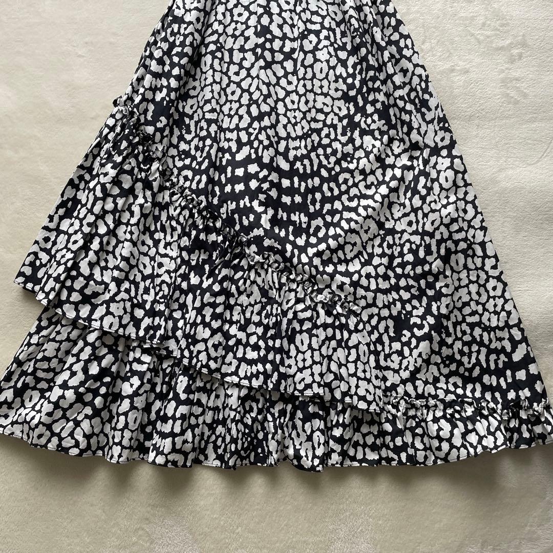 【訳あり】 美品 近年 MaxMara ティアードワンピース 白タグ 42 XL