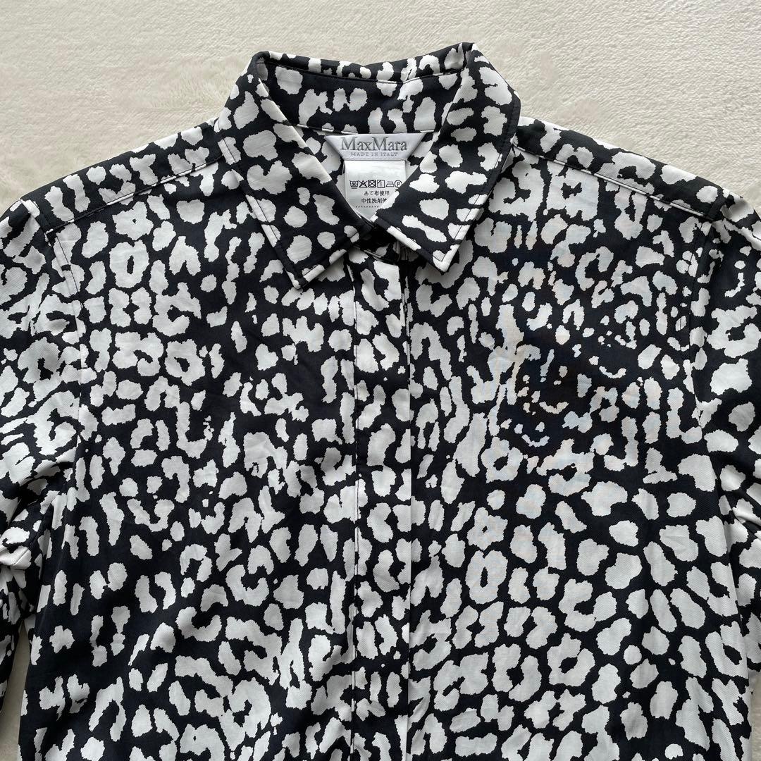 【訳あり】 美品 近年 MaxMara ティアードワンピース 白タグ 42 XL