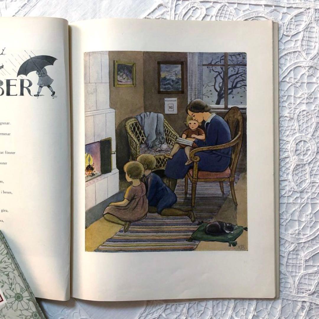 RY142 洋書古書 北欧ヴィンテージ ☆ エルサベスコフ 1年の物語