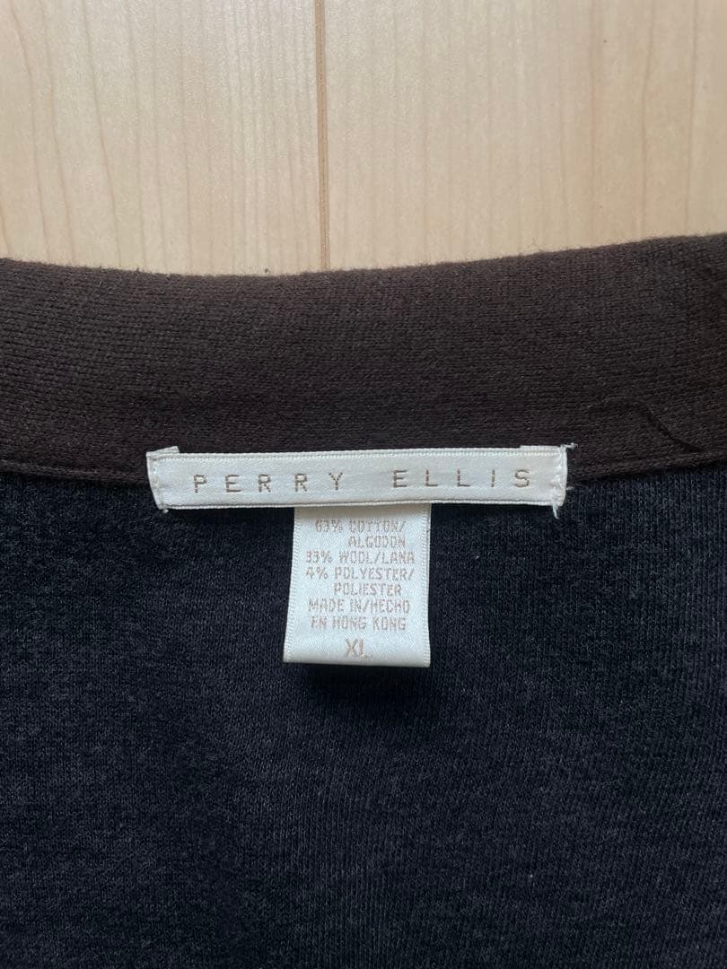 PERRY ELLIS 襟付きジップジャケット XL 素材感良