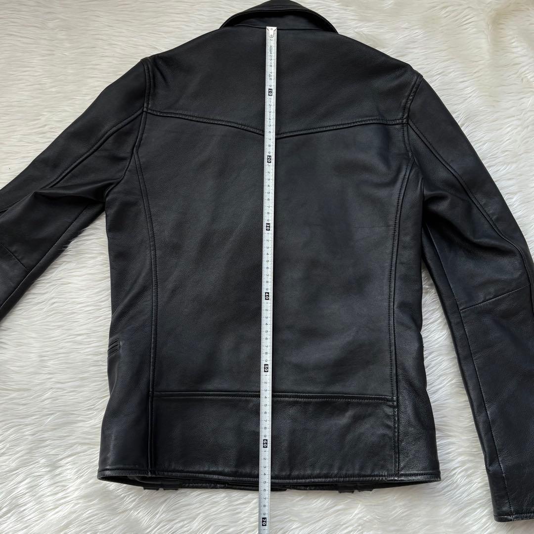 【美品】ダブルライダースジャケット LHP ラムレザー ブラック Lサイズ 本革
