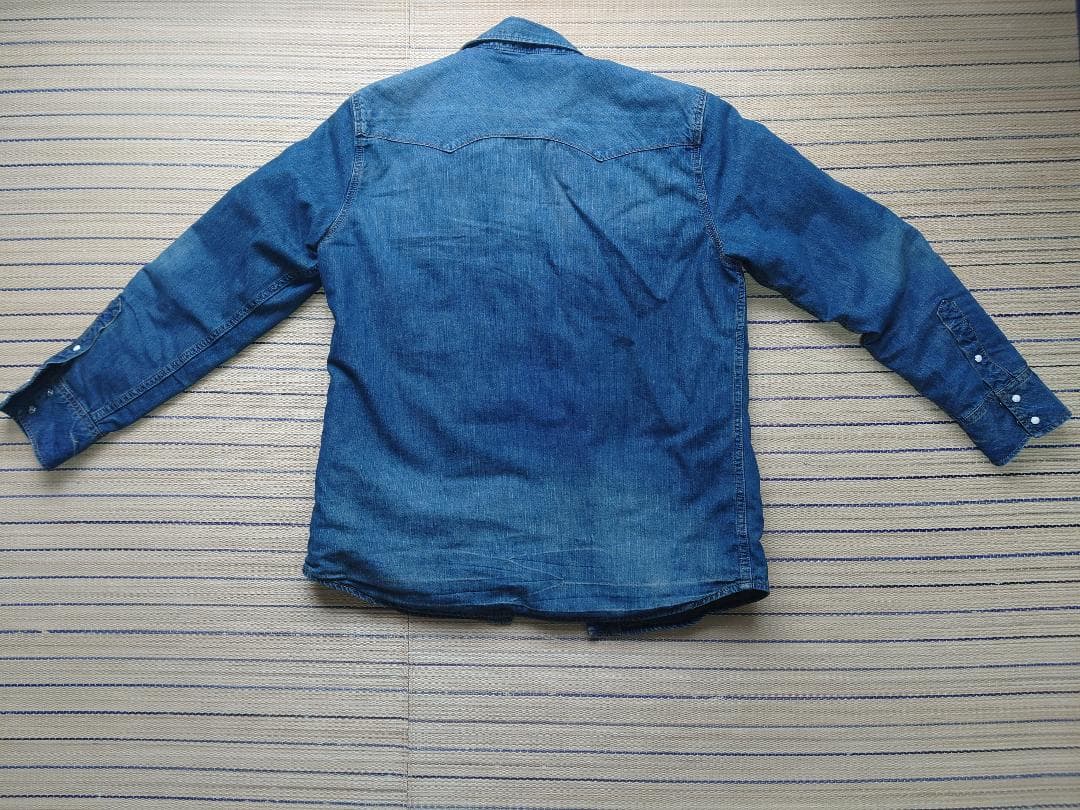 【中古】ナノユニバース　西川ダウン デニムジャケット　Lサイズ 希少???