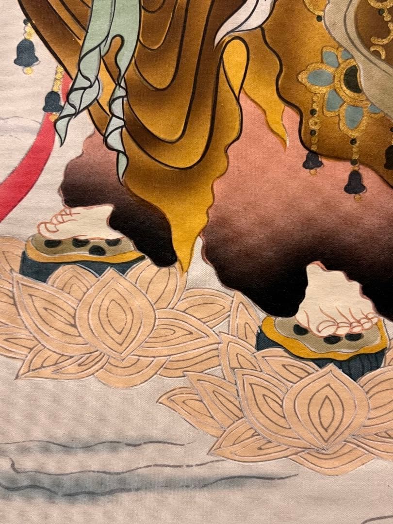 英照 直筆 「観音」 仏画仏教美術 掛軸 掛け軸 絵画 人物画 観音菩薩 茶掛