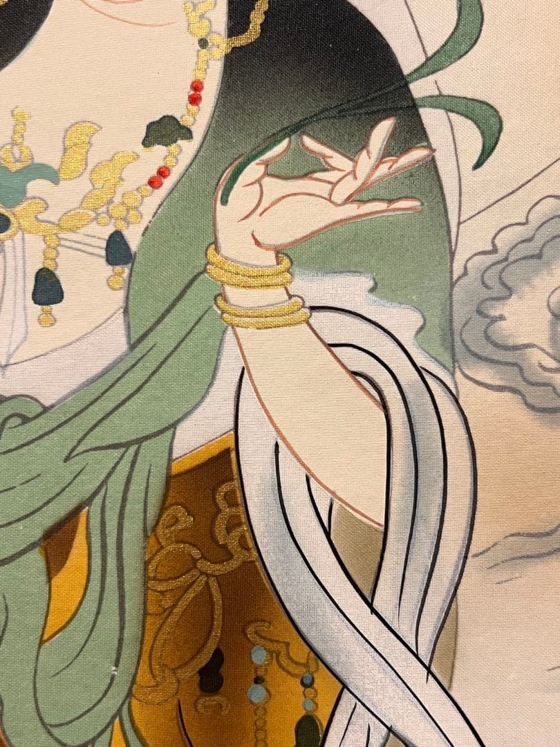英照 直筆 「観音」 仏画仏教美術 掛軸 掛け軸 絵画 人物画 観音菩薩 茶掛