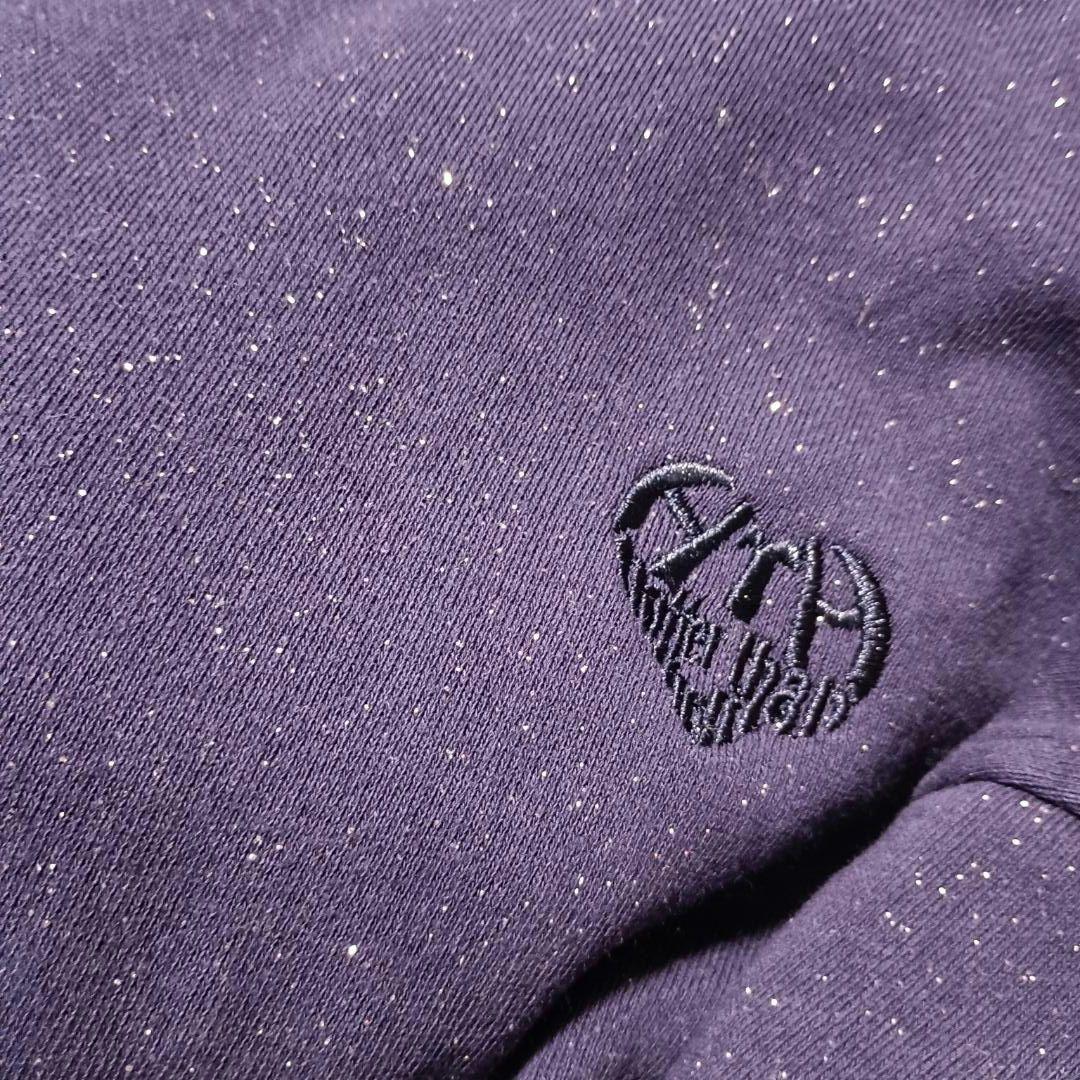 まみむめも HTH glitter logo hoodie NAV