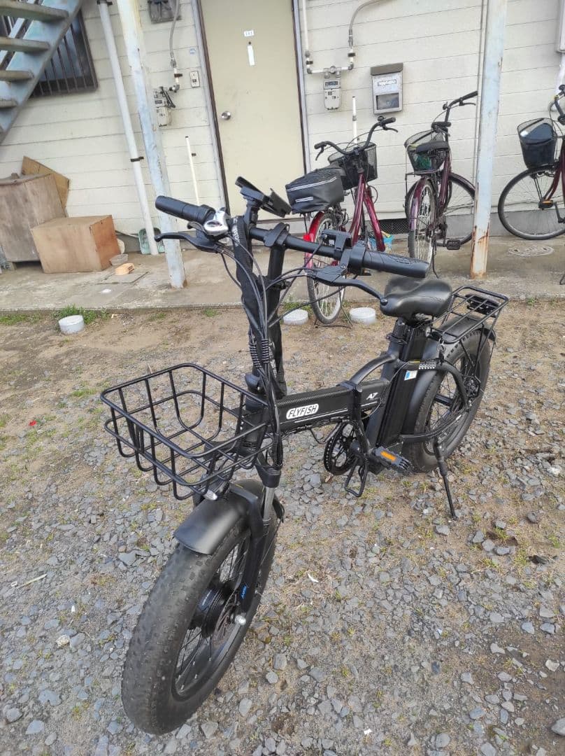 FLYFISH 折りたたみ自転車 ブラック フロントバスケット(ジャンク)