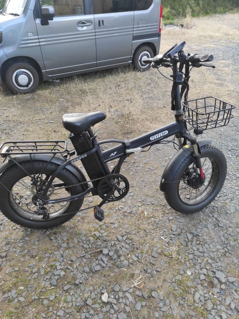 FLYFISH 折りたたみ自転車 ブラック フロントバスケット(ジャンク)