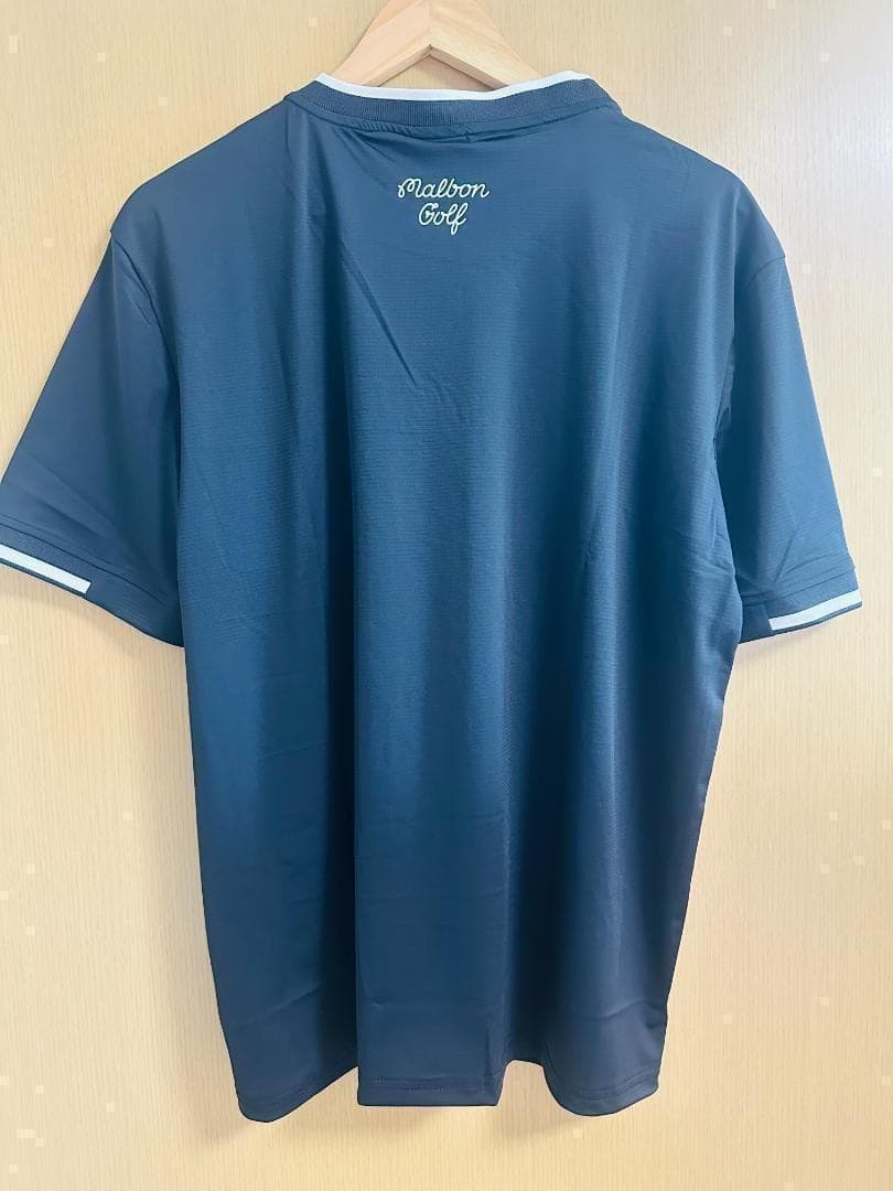 マルボンゴルフ シャツ Malbon Golf メンズ半袖 黒色XL
