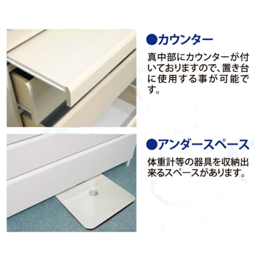 【送料込み】日本製　ランドリー収納棚（引出し三段）