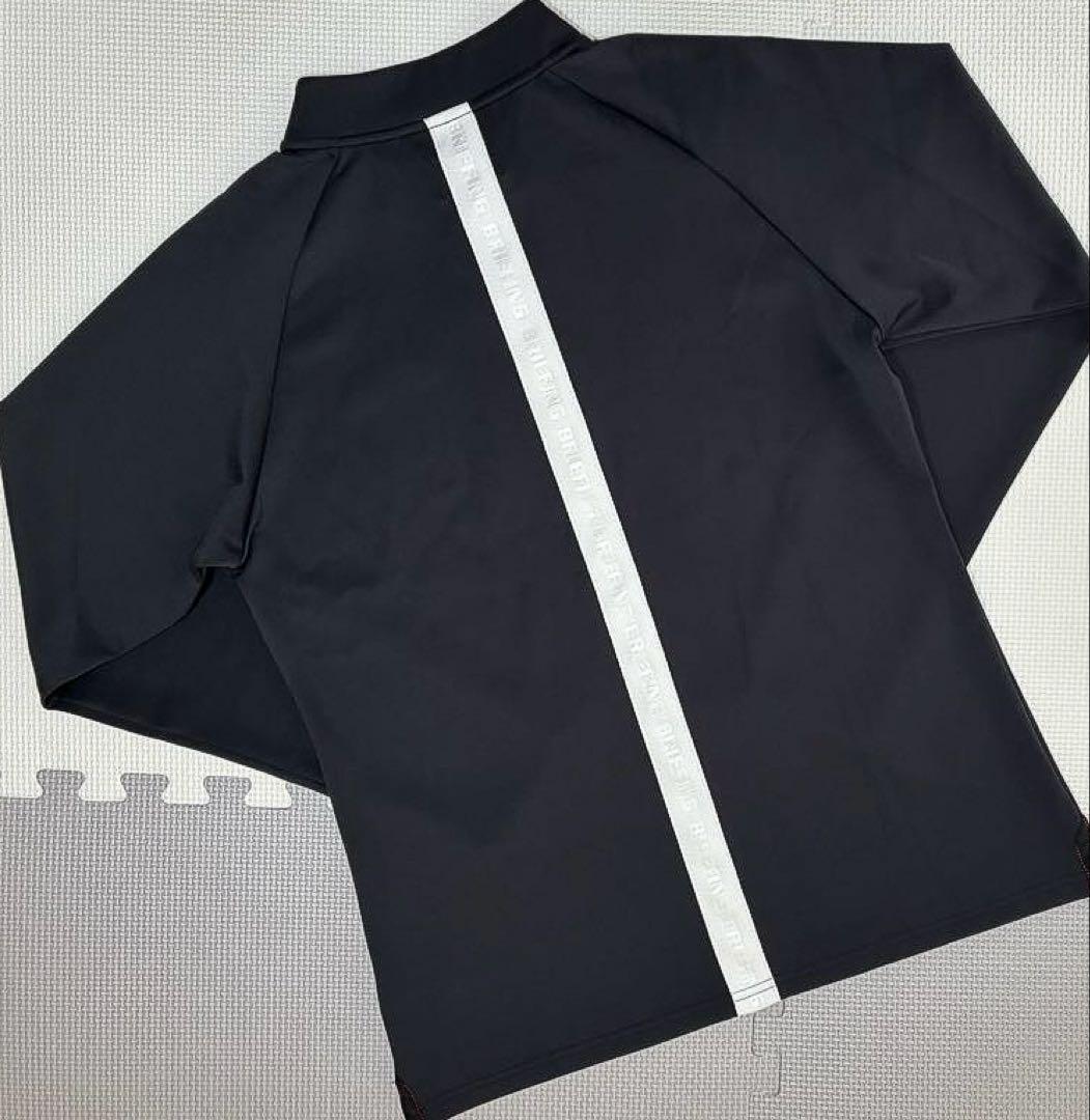 BRIEFING バック ロゴライン ハーフジップモックシャツ （BLK／M）