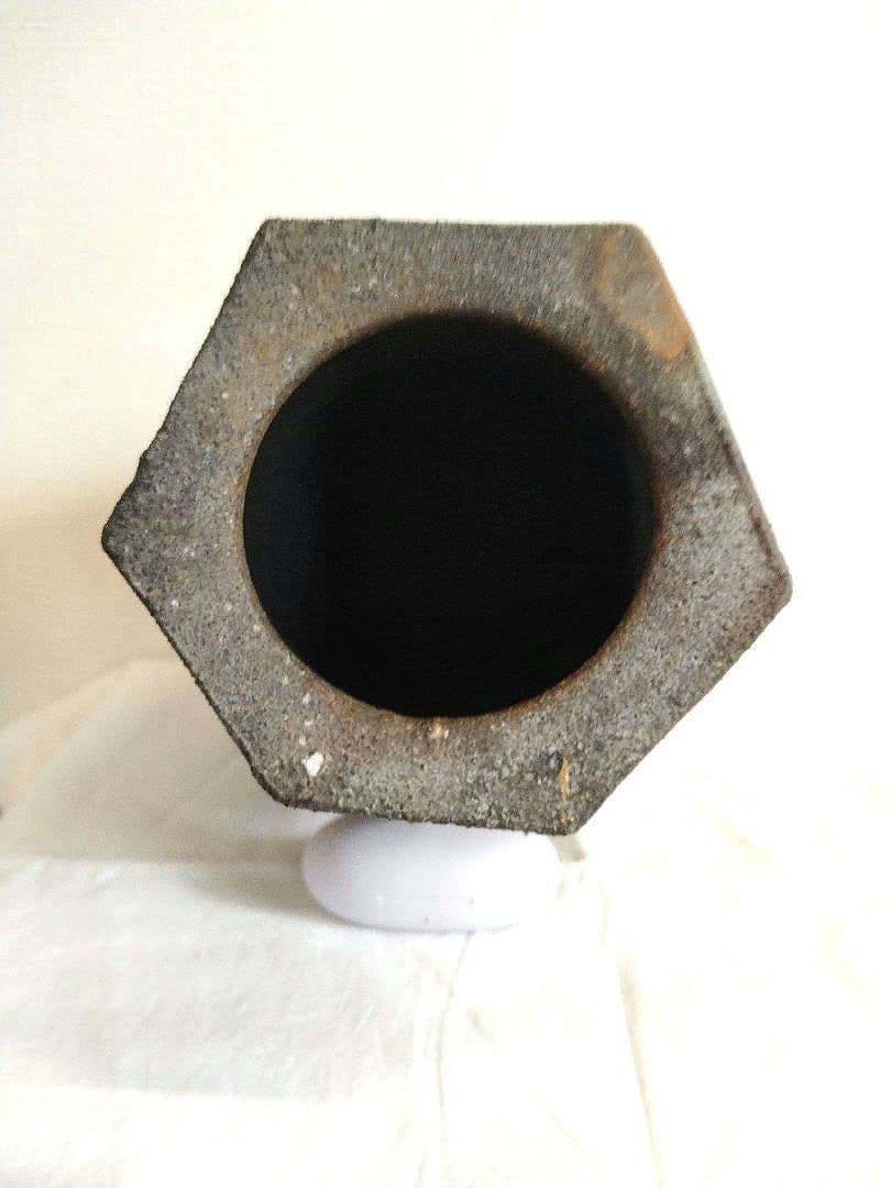 備前焼　三好満作面取花器