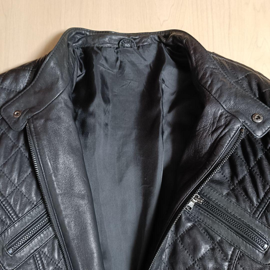 レザージャケット 羊革 【美品】 ライダース ブラック