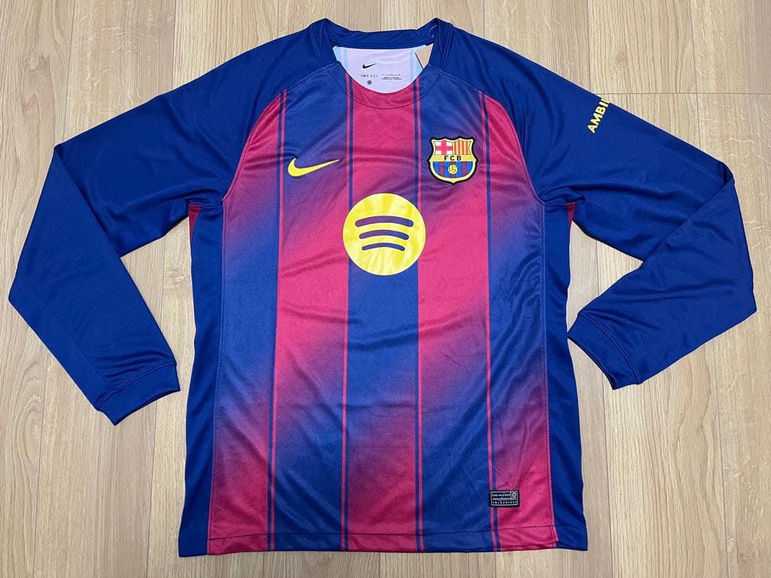 【長袖】①25/26 FC バルセロナ ホーム ユニフォームL 新品