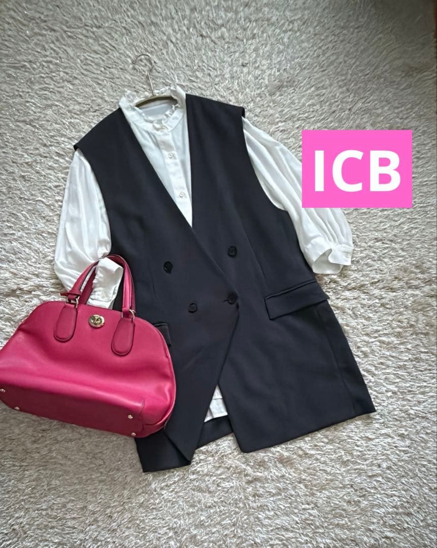 最終SALE★美品【ICB】4 ノーカラーロングジレ セレモニー