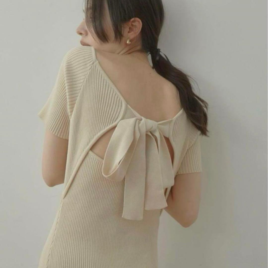 ACYM Back ribbon knit ワンピース