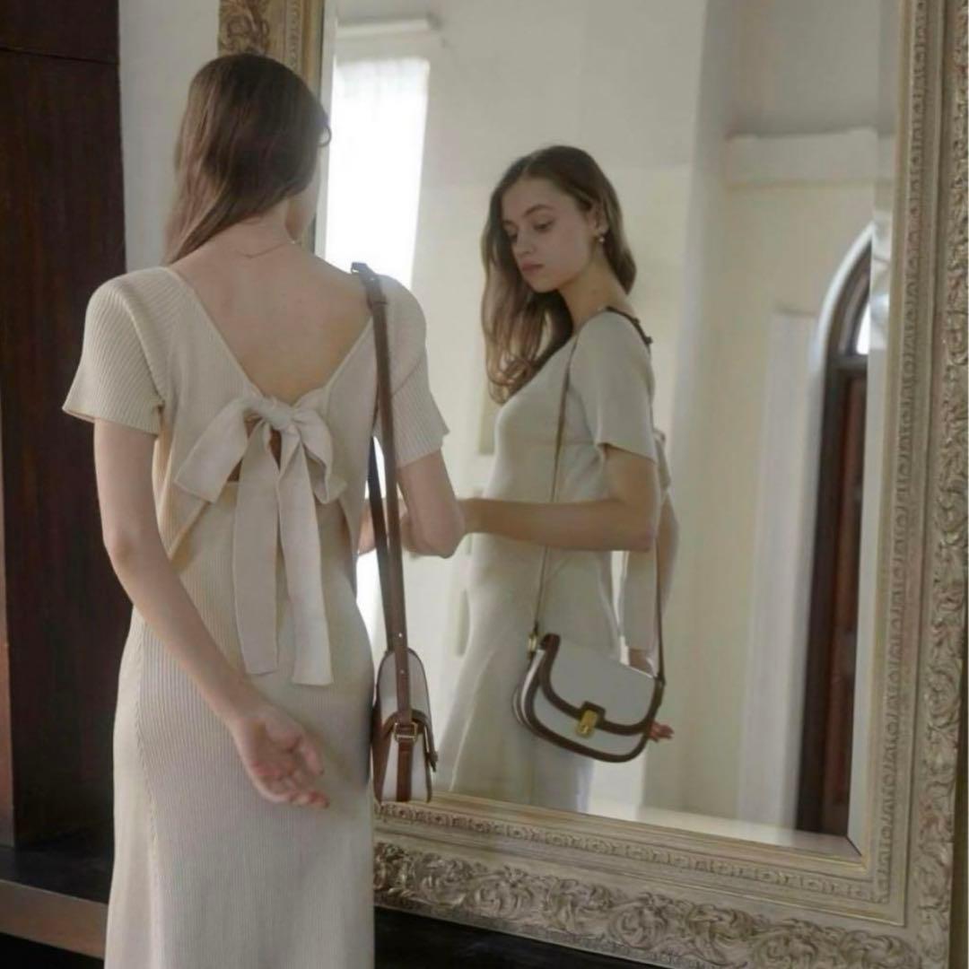 ACYM Back ribbon knit ワンピース