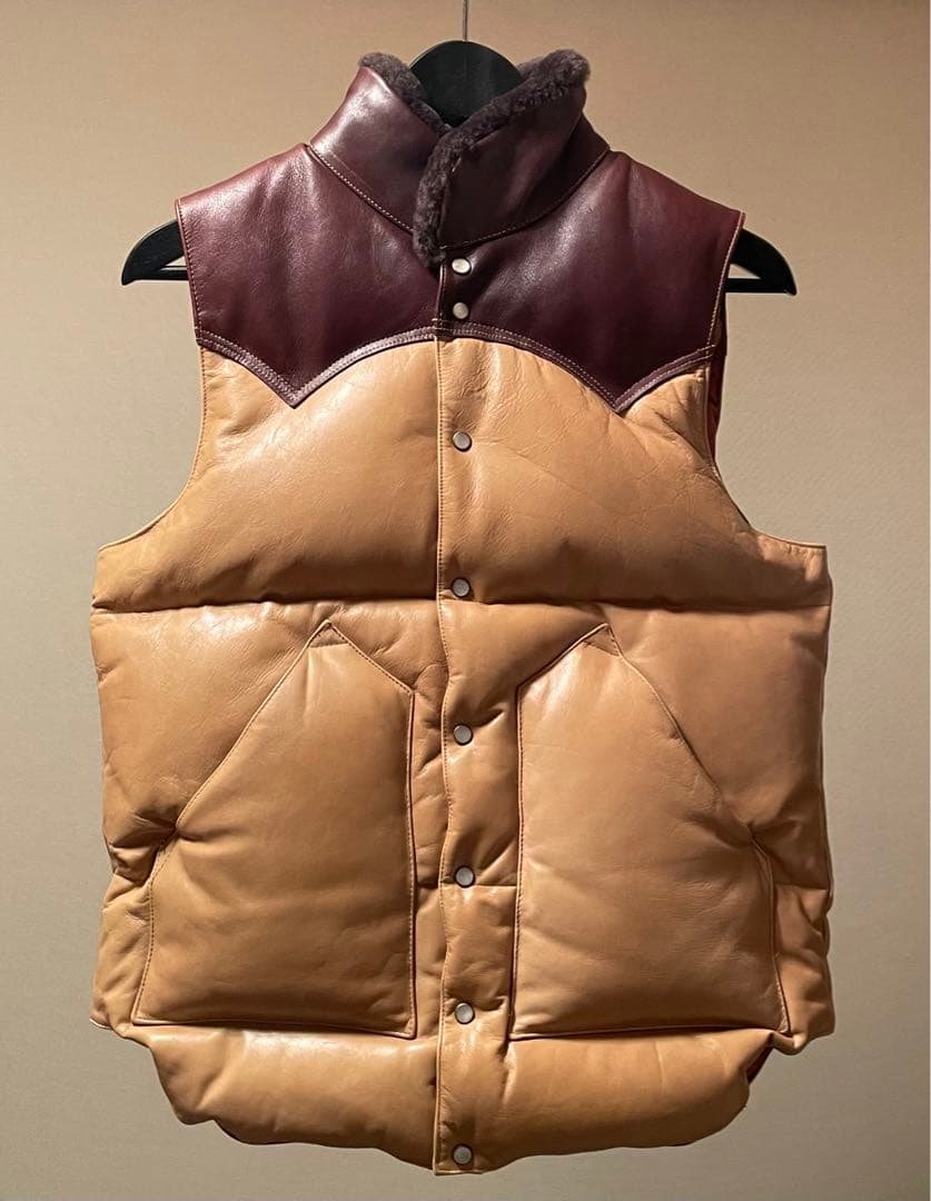 さ*パ様 ロッキーマウンテン Rockymountain レザー ダウン　ベスト