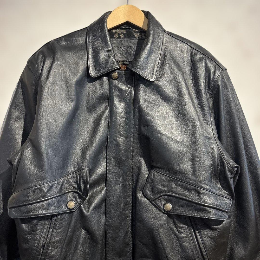 VINTAGE 黒 レザーボンバージャケット