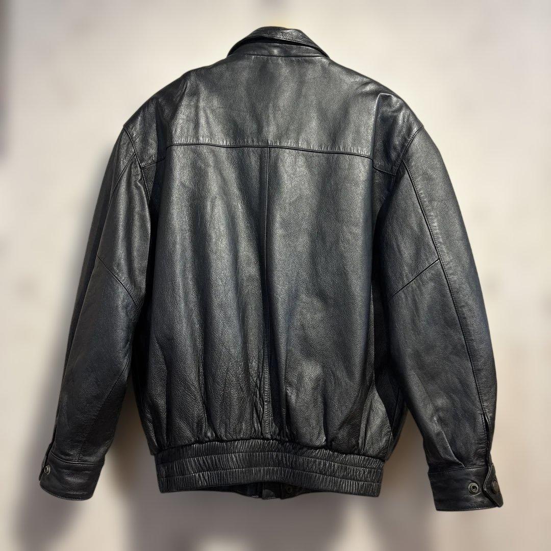 VINTAGE 黒 レザーボンバージャケット