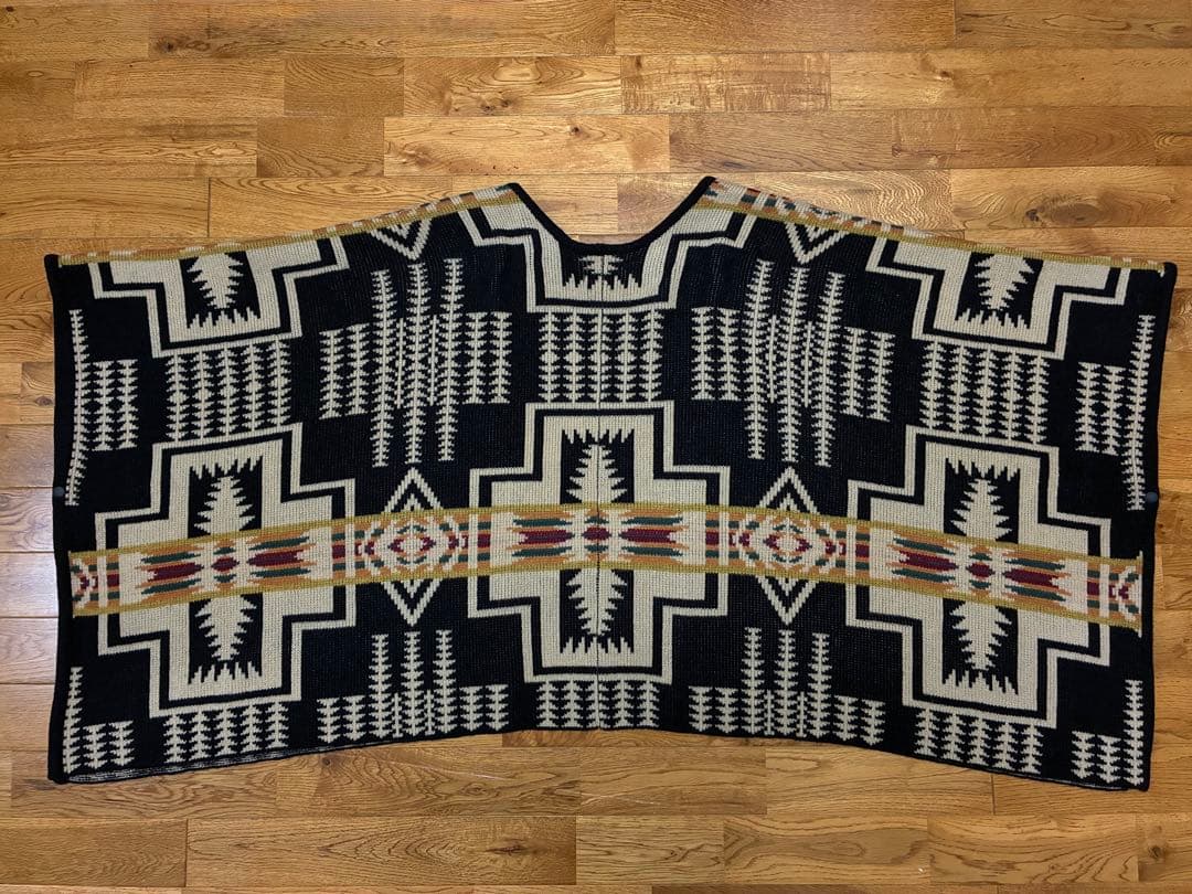 ★PENDLETON★ウールポンチョ★ケープ★キャンプ★アウトドア★L★総柄★
