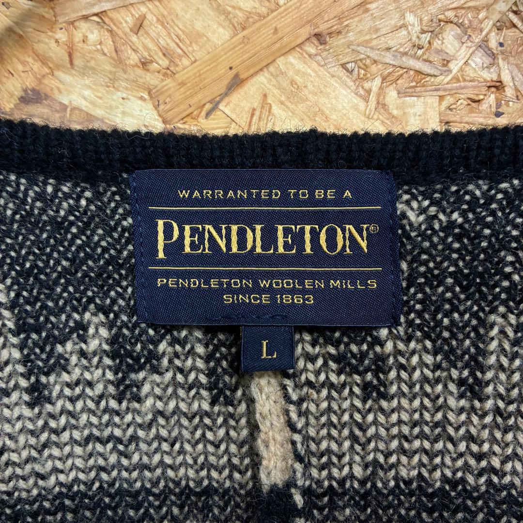 ★PENDLETON★ウールポンチョ★ケープ★キャンプ★アウトドア★L★総柄★
