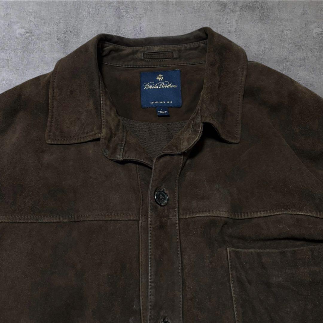 希少 Brooks Brothers 羊革 レザー スエードシャツ ジャケット