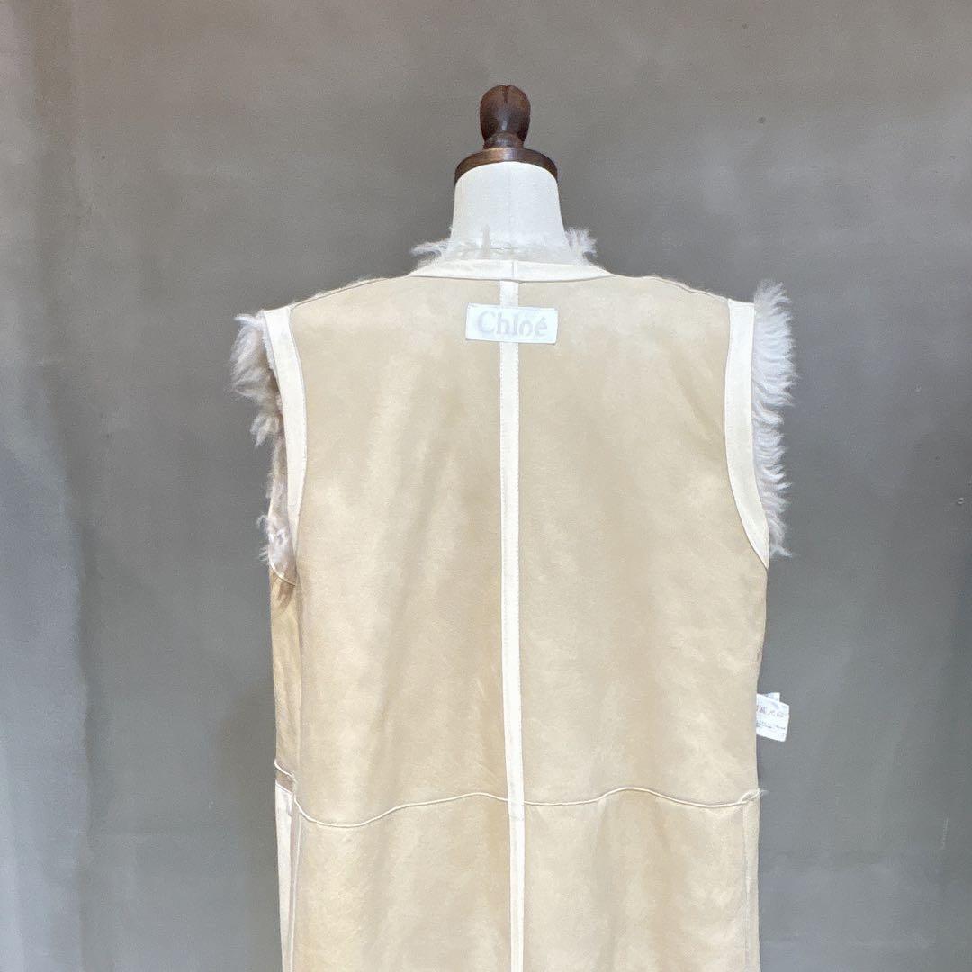 Chloe クロエ ムートン　トスカーナラム　ベスト　ロングジレ　ファー