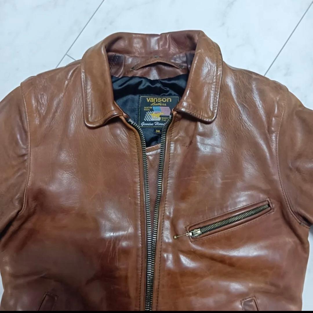 m*i様 再出品超希少 34 OLD VANSON ENFシングルライダース ホ