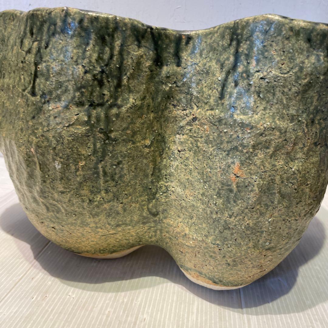 丸鉢　美濃焼？　花器　花瓶　盆栽鉢　水鉢　一点もの　焼物　工芸品