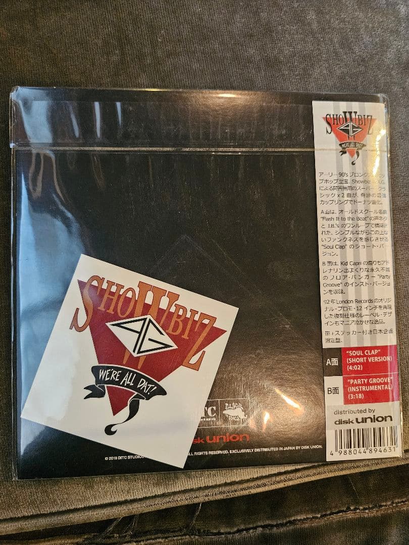 SHOWBIZ & A.G. SOUL CLAP 7インチ　ステッカー付き