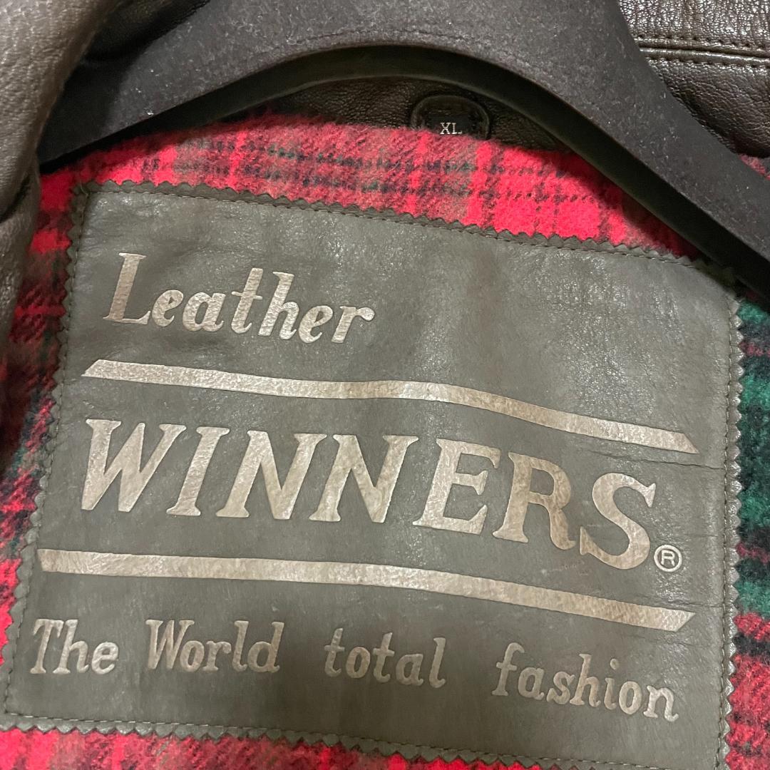 極美品/2XL相当 WINNERS ラムレザーコート カバーオール フード着脱可