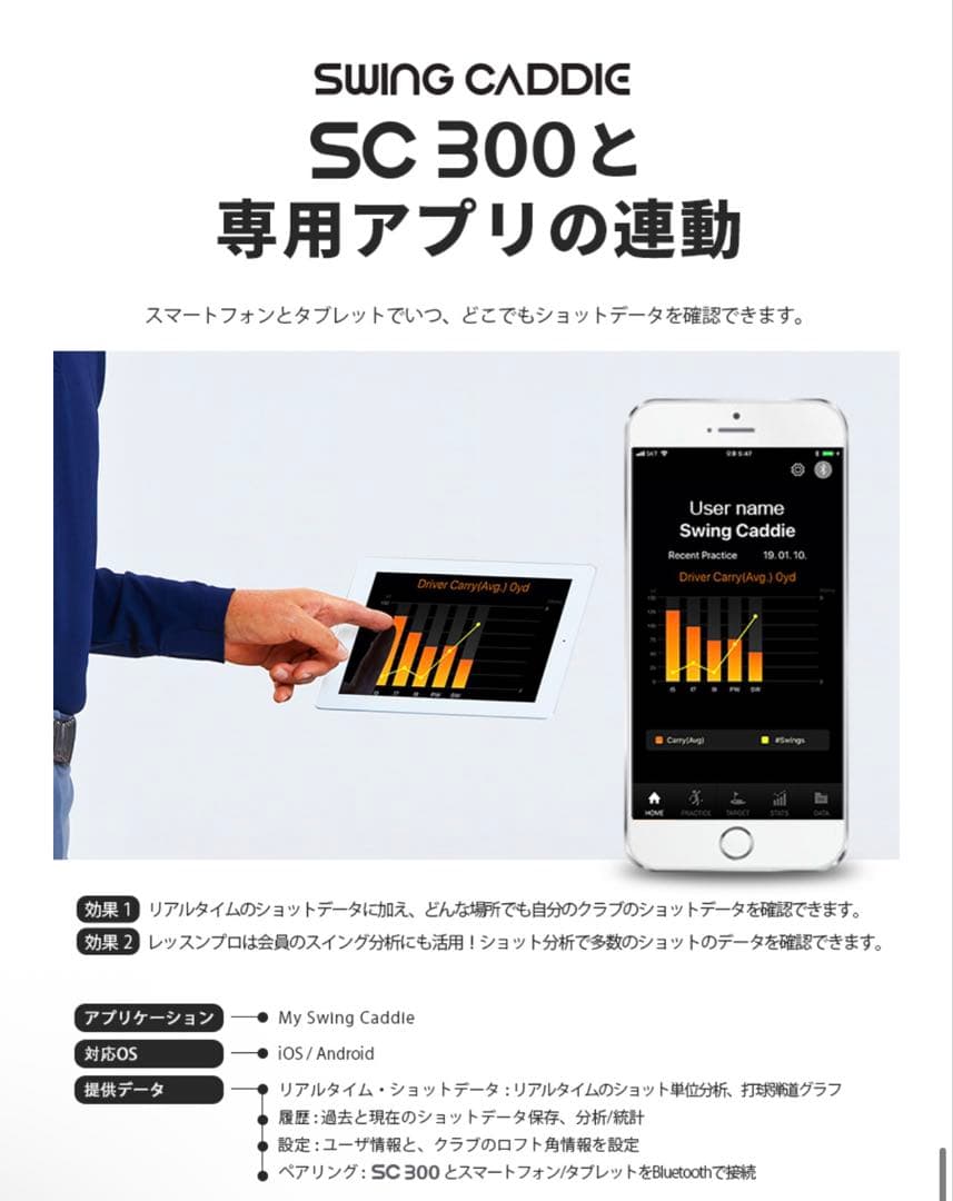 【最安値】Swing Caddie （スイングキャディ）sc300 弾道測定器