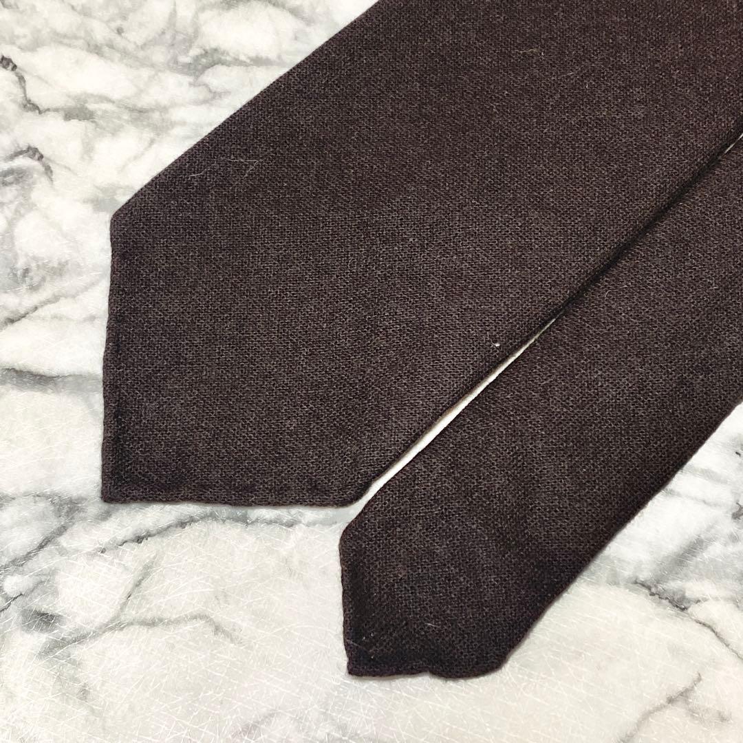 ✨未使用クラス✨汚れなし✨エルメス　ソリッド　カシミヤ100%　ネクタイ