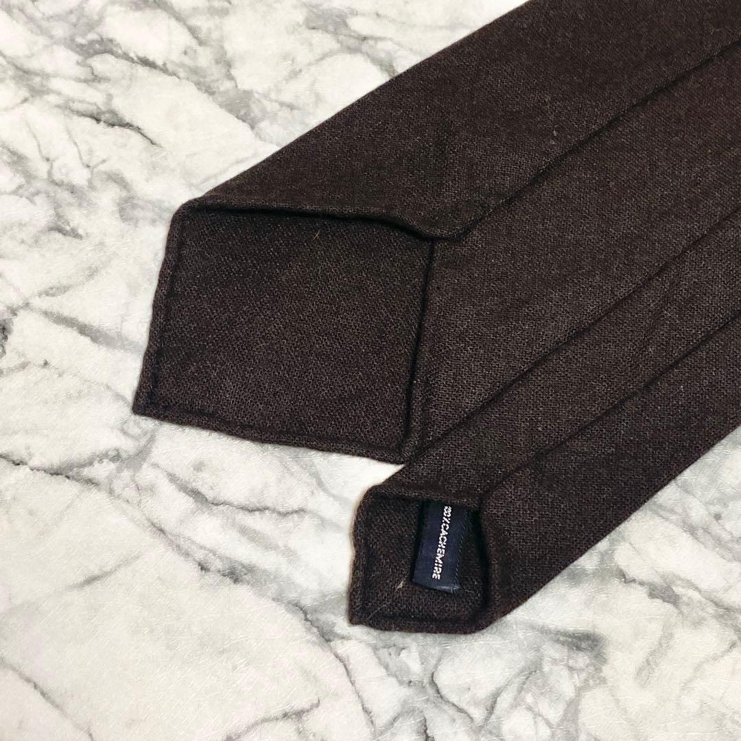 ✨未使用クラス✨汚れなし✨エルメス　ソリッド　カシミヤ100%　ネクタイ
