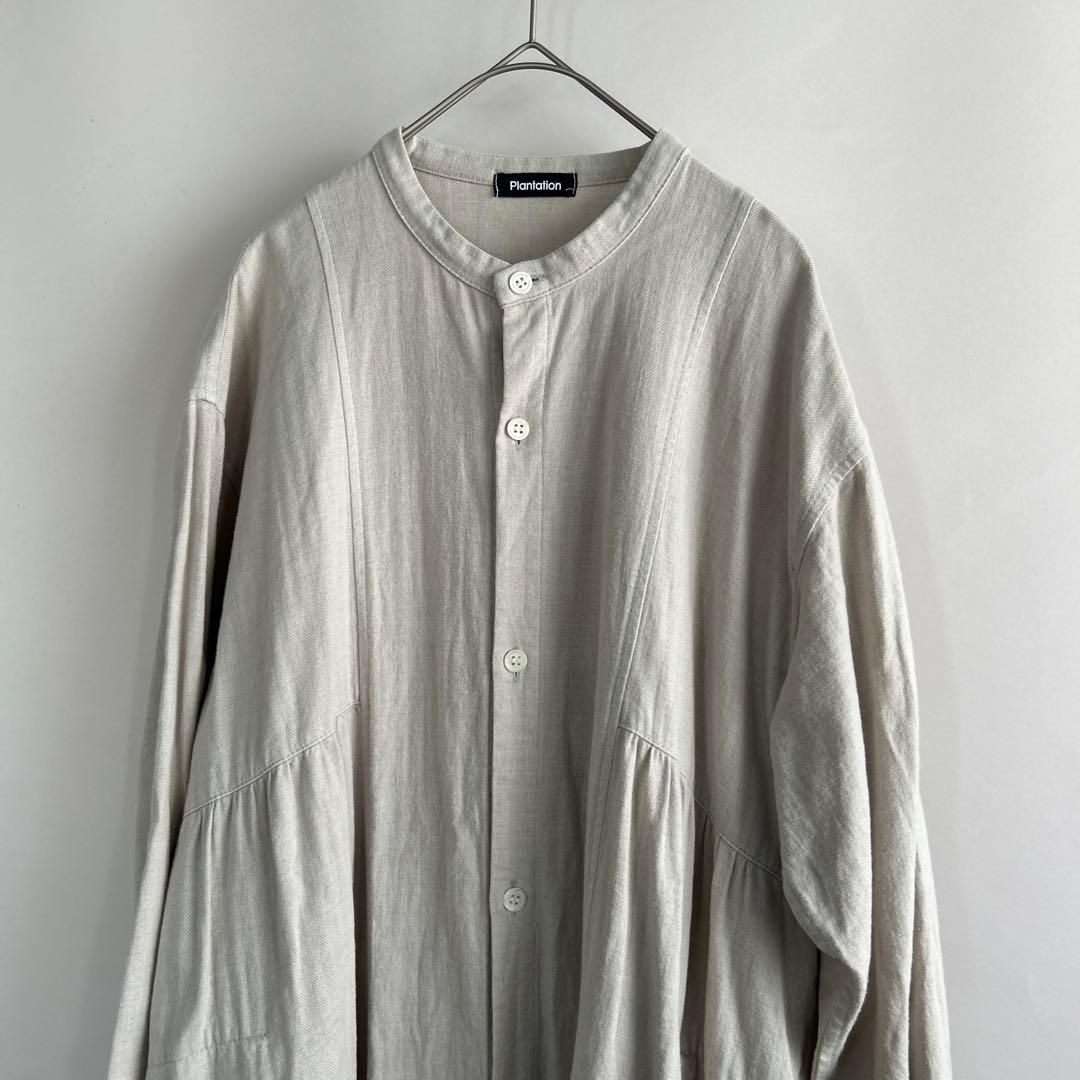 プランテーション 製品染め　ロングシャツワンピース