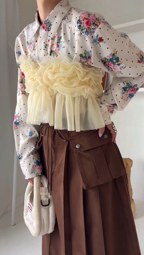 POPPYフリルチュールビスチェ イエロー｜試着のみ 美品 完売品 あさぎーにょ