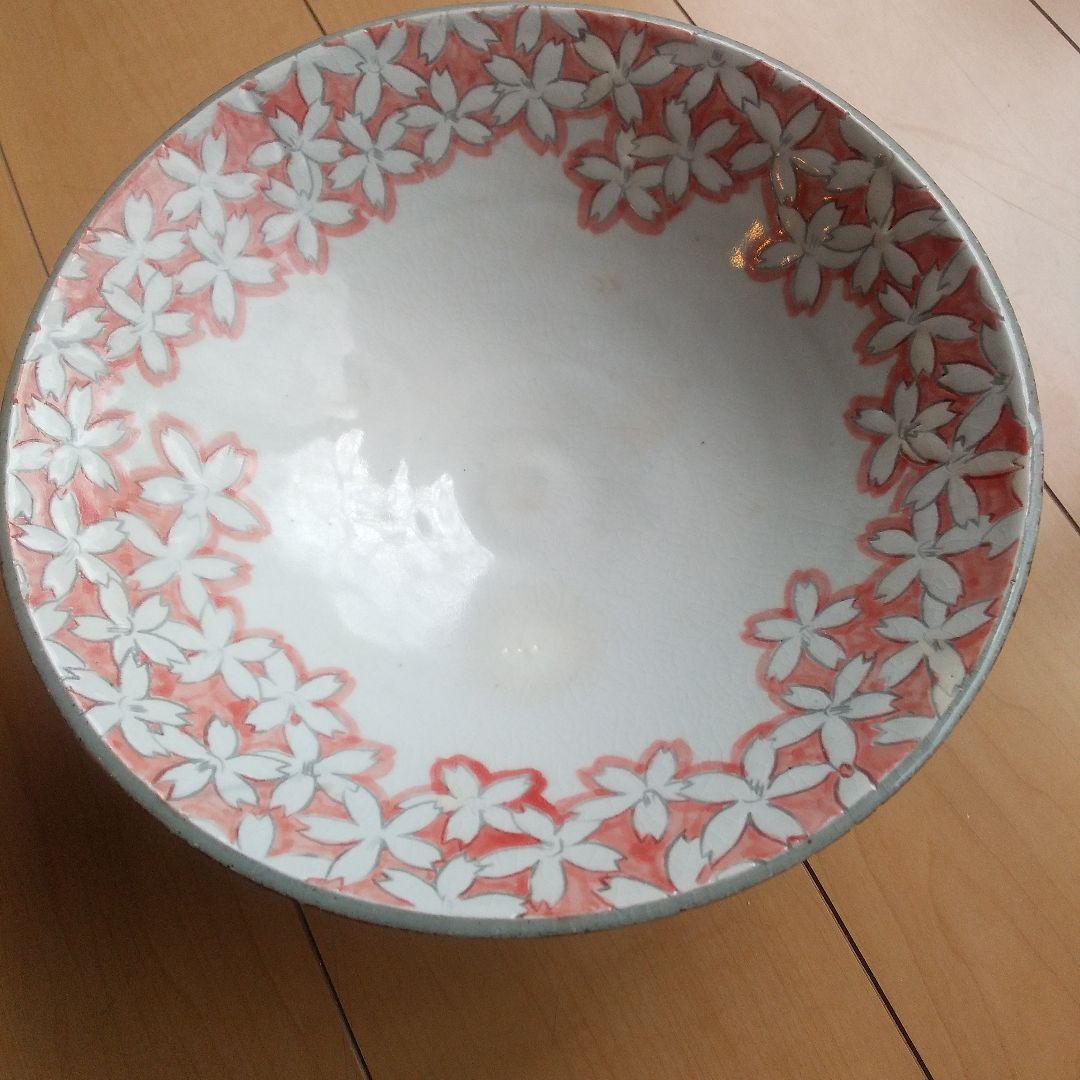 コンポート 花柄陶器高台付きボウル