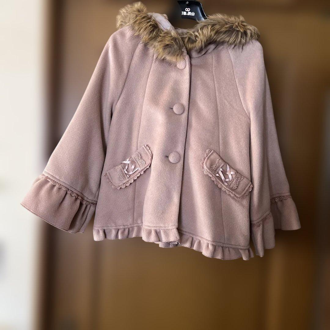 アクシーズファム⭐︎フーテッドポンチョコート⭐︎アワピンク⭐︎Mサイズ⭐︎新品未使用品