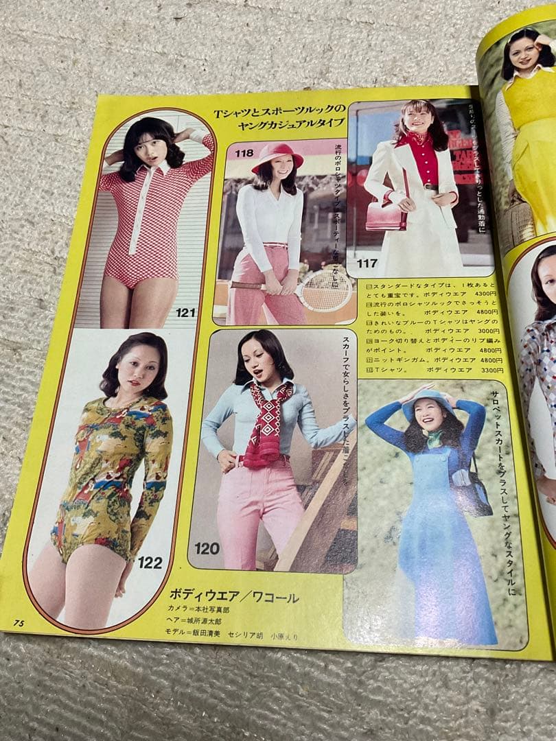 1974年／若い女性4月号・講談社。表紙モデル／越中サリー【昭和のファッション】