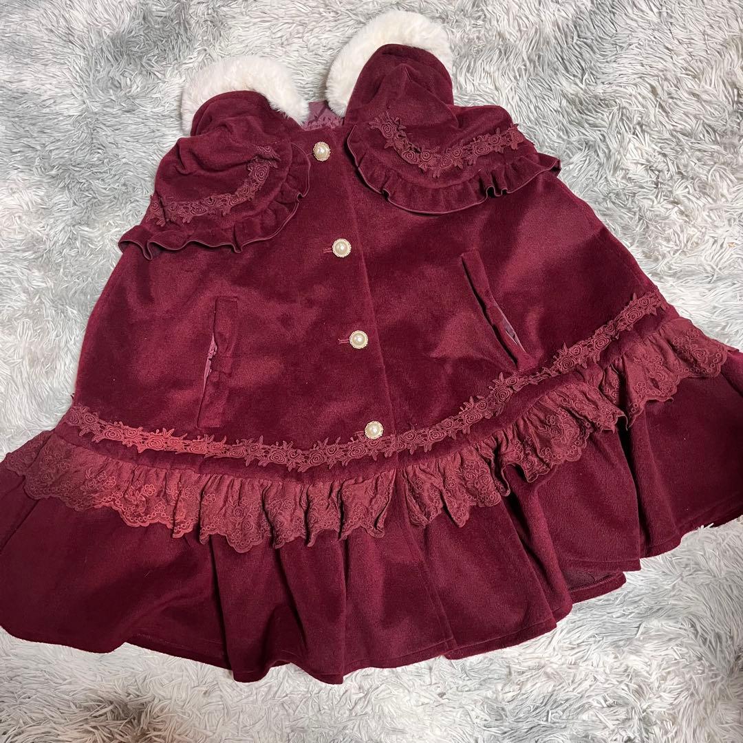 axes femme kawaii ローズフリルケープコート　ダッフル　マント