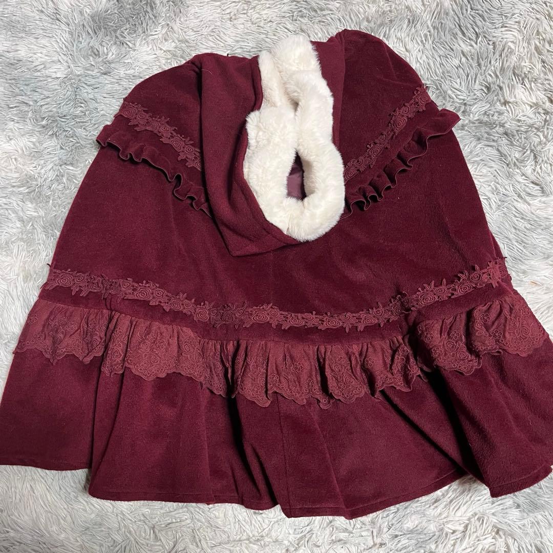 axes femme kawaii ローズフリルケープコート　ダッフル　マント