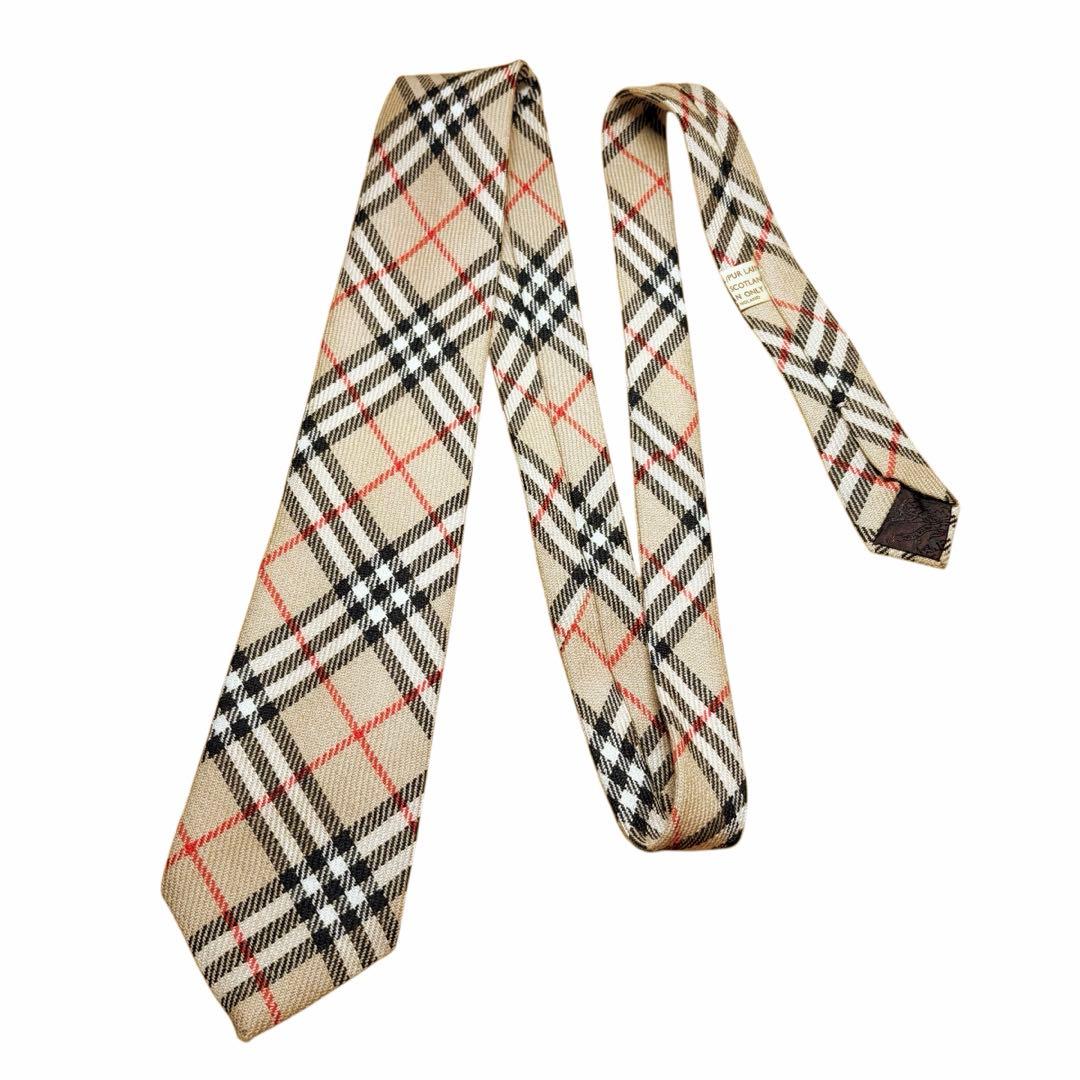 ✨美品✨Burberry バーバリーズ ノバチェック柄 ウール ネクタイ 英国製