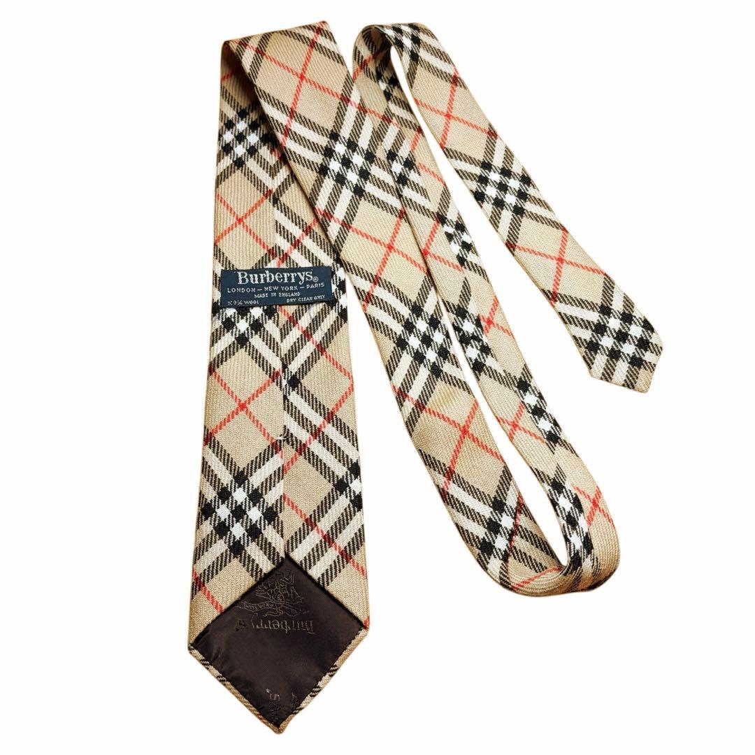 ✨美品✨Burberry バーバリーズ ノバチェック柄 ウール ネクタイ 英国製