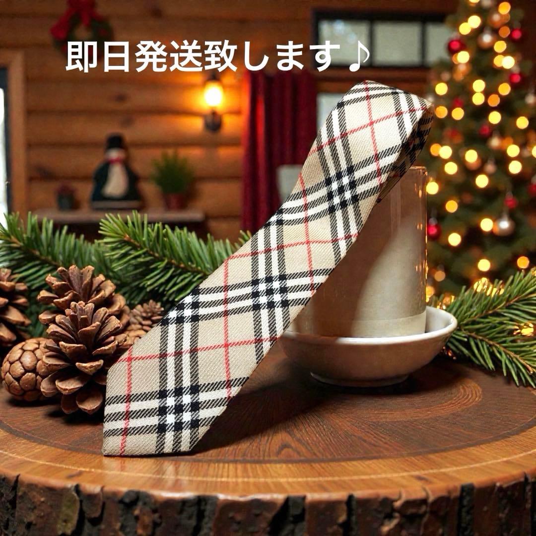 ✨美品✨Burberry バーバリーズ ノバチェック柄 ウール ネクタイ 英国製