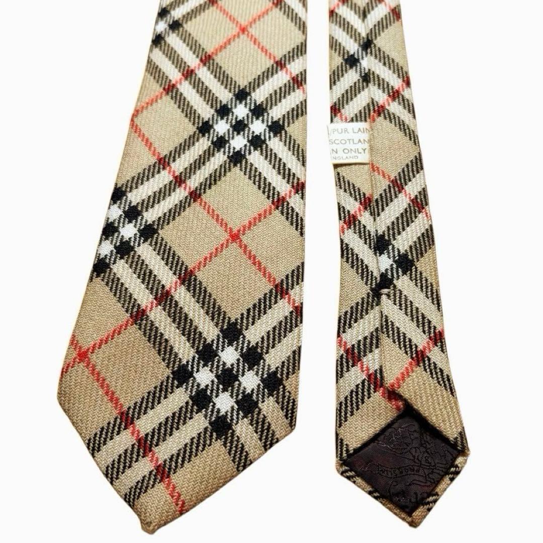 ✨美品✨Burberry バーバリーズ ノバチェック柄 ウール ネクタイ 英国製