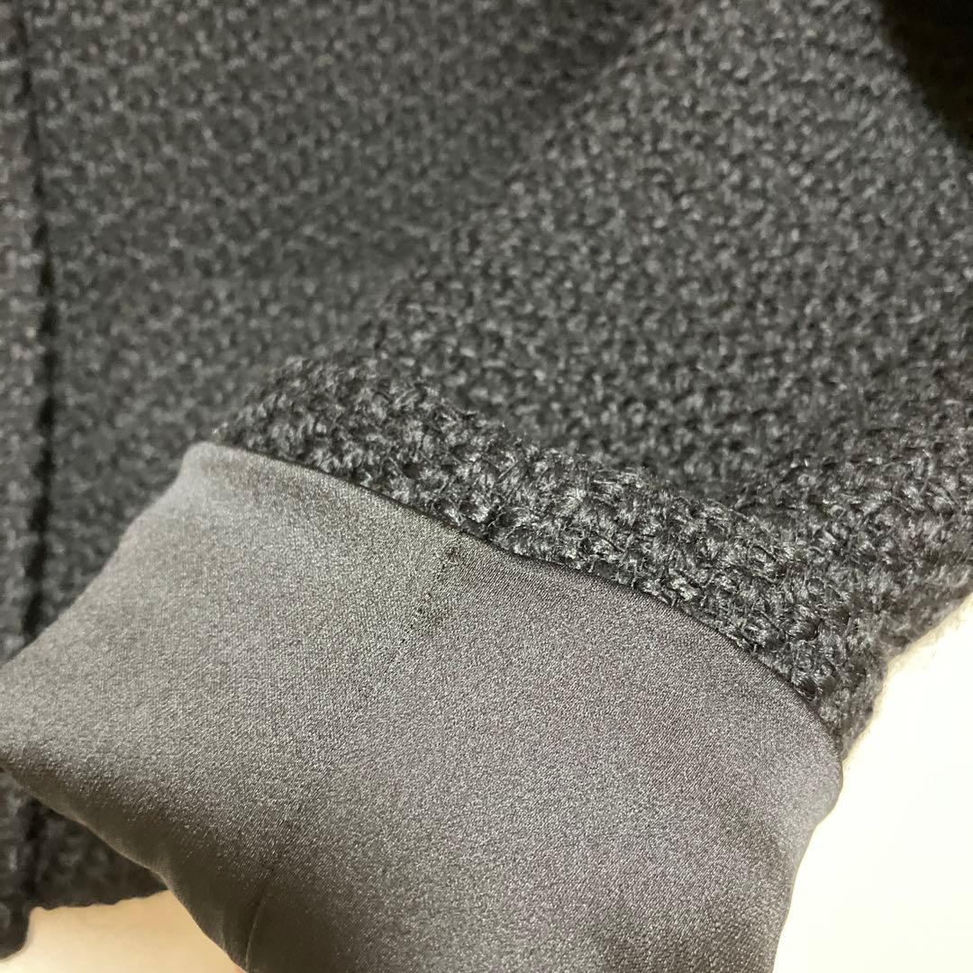 Theory 23AW ノーカラー ツイードクロップドジャケット 黒